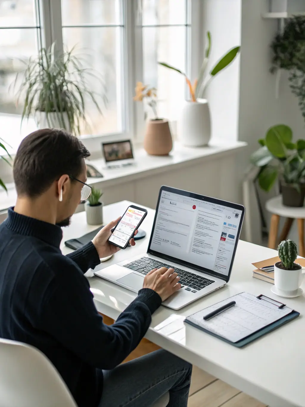 A visually appealing image showcasing various content formats (blog posts, social media graphics, email newsletters) being created on different devices.